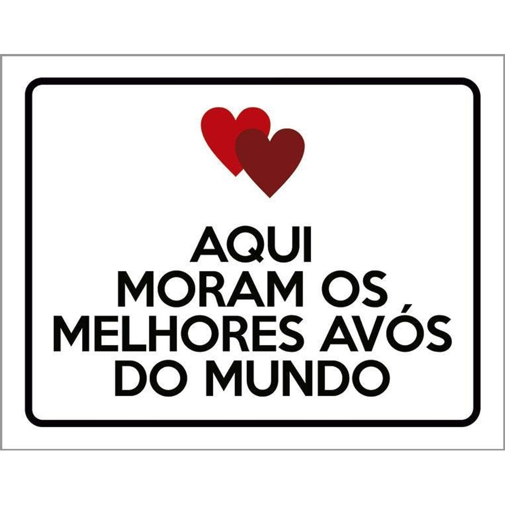 Placa Decorativa Aqui Moram Melhores Avós Do Mundo 36X46