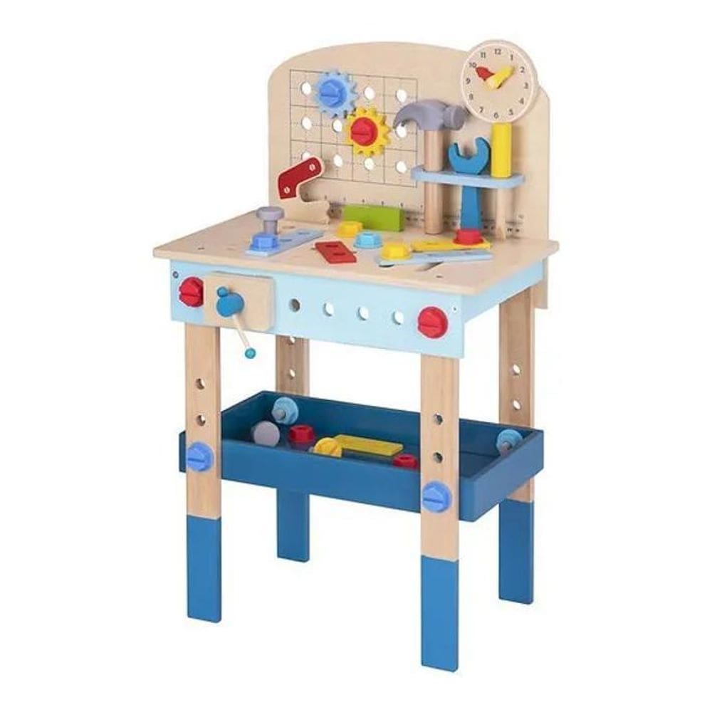 Mesa De Ferramentas Brinquedo Educativo De Madeira