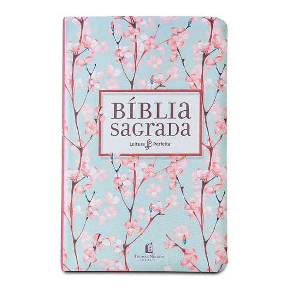 Bíblia Nvi, Flexível, Tecido, Cerejeira, Leitura Perfeita