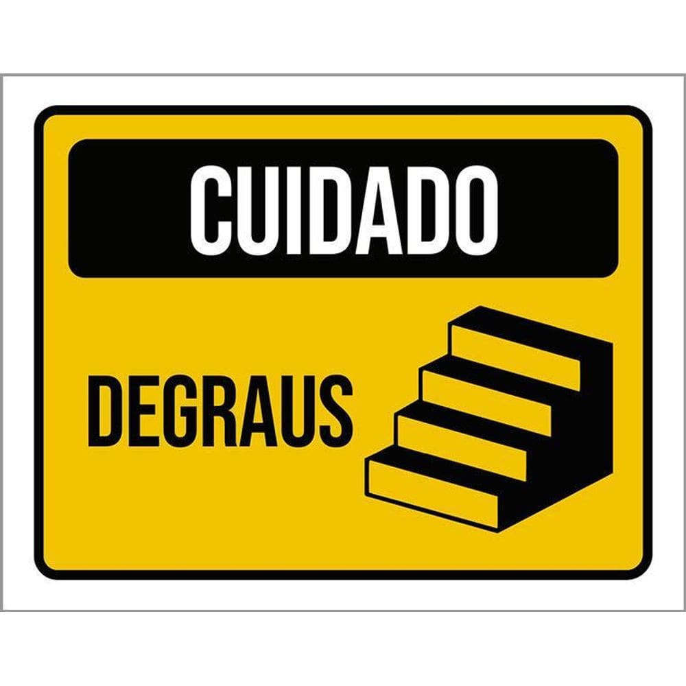 Placa Cuidado Degraus 36X46