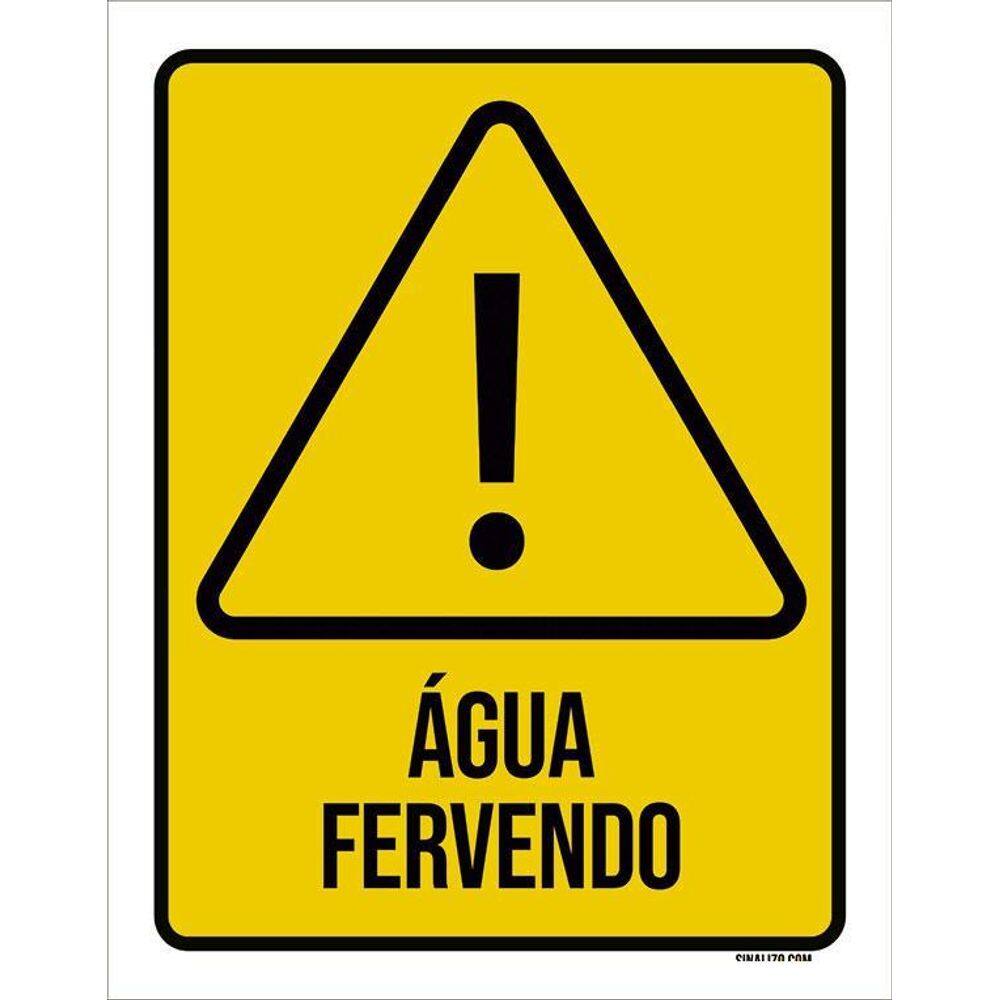 Kit 3 Placas Atenção Água Fervendo