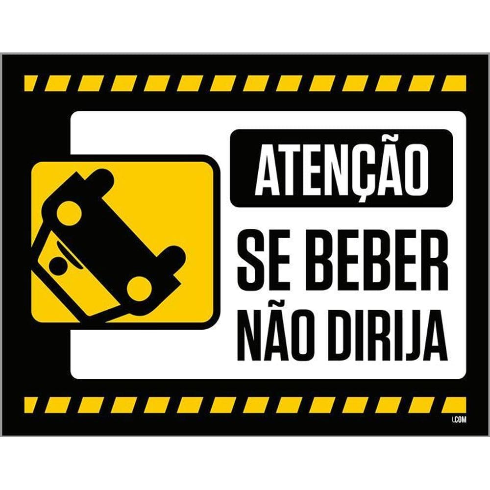 Placa Decorativa De Carro - Atenção Beber Não Dirija 36X46