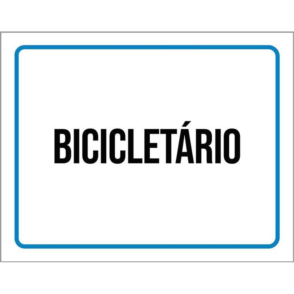 Kit 3 Placas Ambiente Sinalização Setor Bicicletário