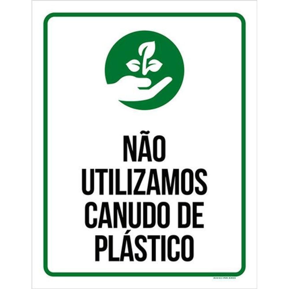 Kit 3 Placas Não Utilizamos Canudo Plástico
