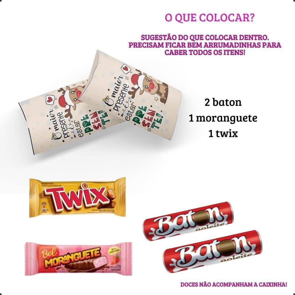 30 Lembrancinhas Natal Caixinhas Rena Mimo Cliente