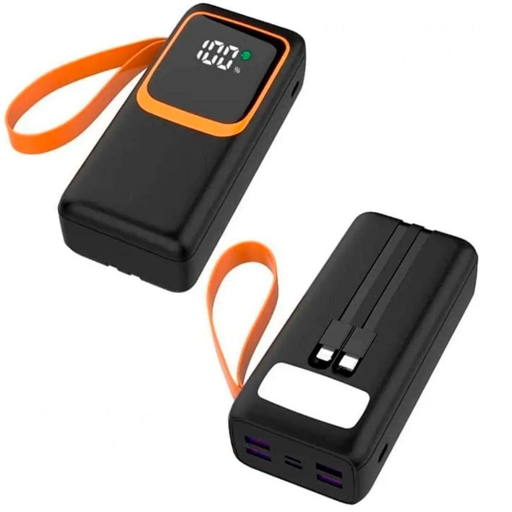 Power Bank 30000Mah Com 4 Usb E Recarga Rápida Para Celular