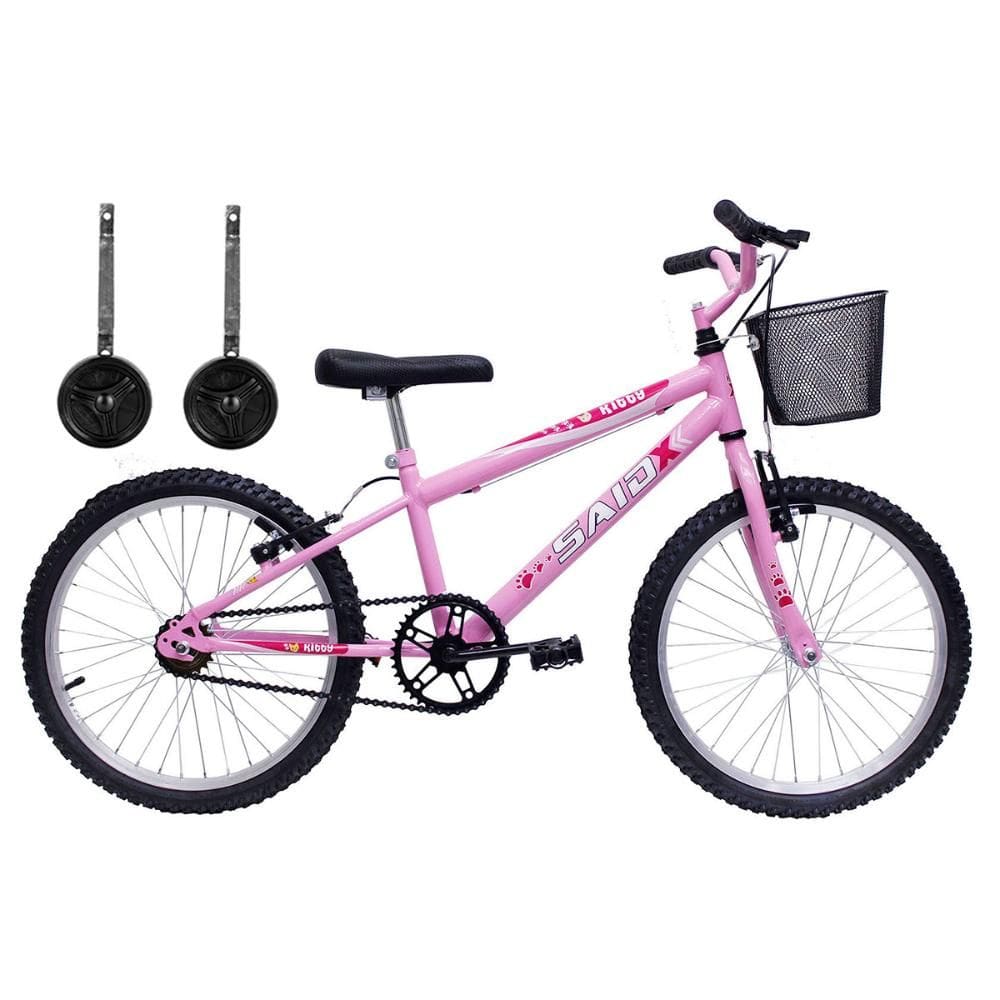 Bicicleta Aro 20 Mono Meninas Rosa Com Rodinhas