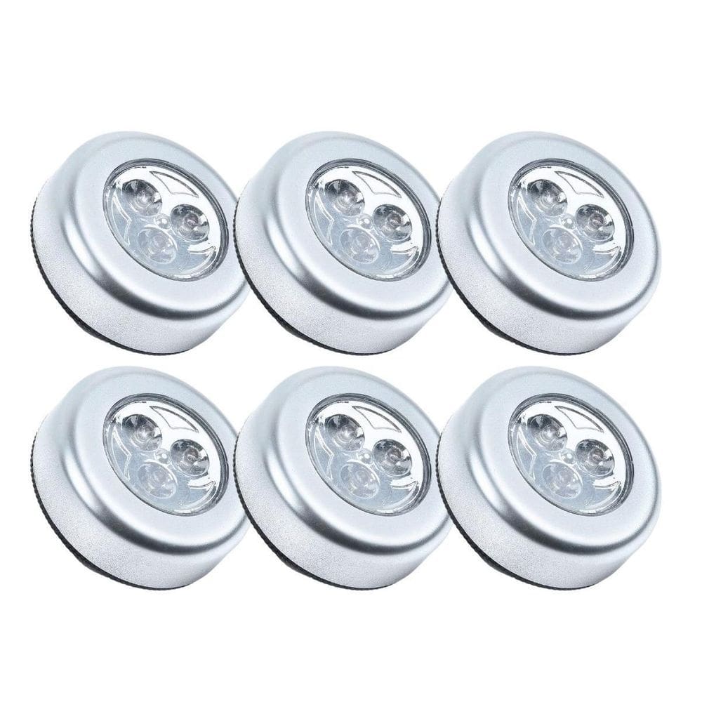 Kit 6 Lâmpadas Luminárias Adesivo Colante Toque Sem Fio Led