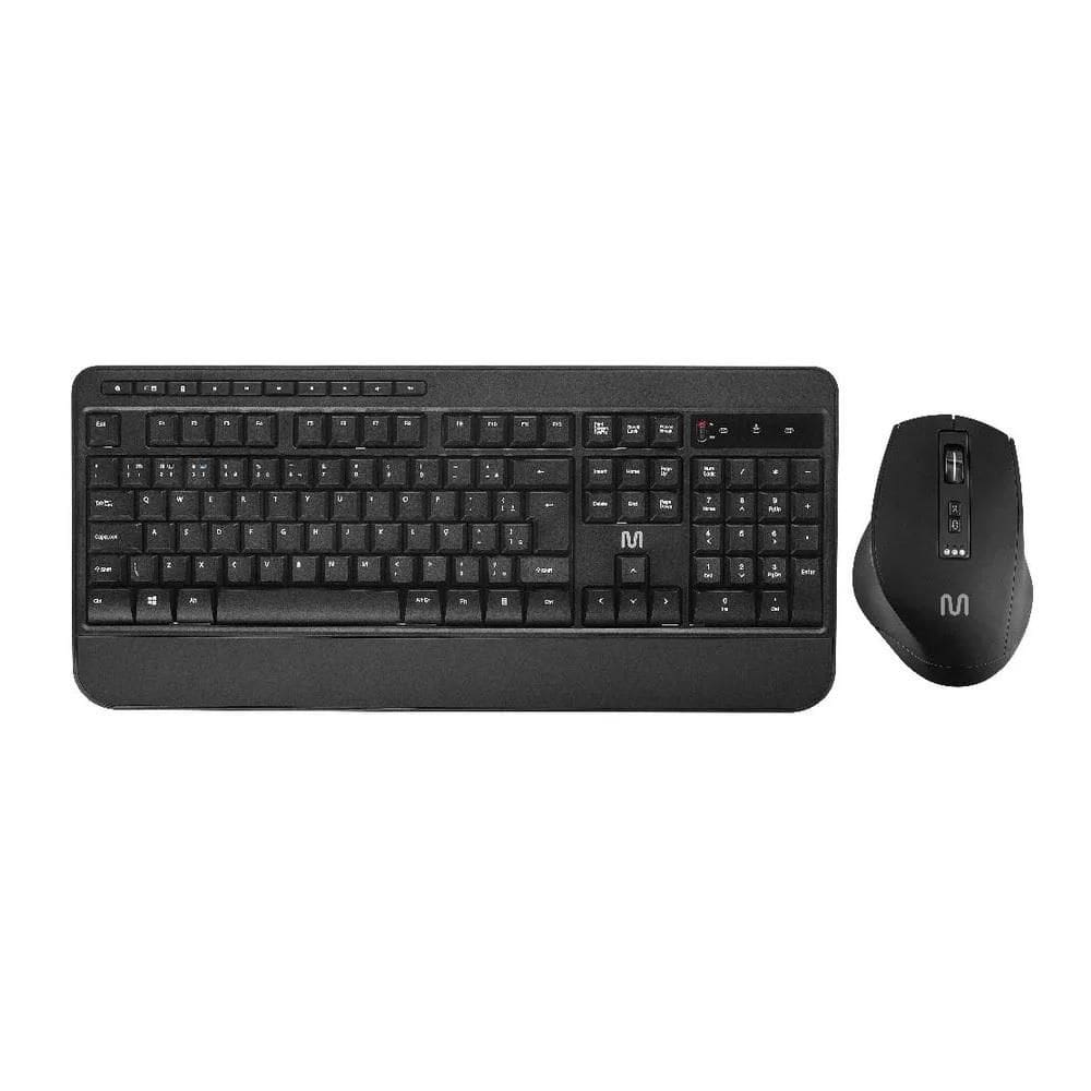 Teclado+Mouse Bluetooth, Ergonômico, Sillencioso, TC301, Preto, MULTILASER