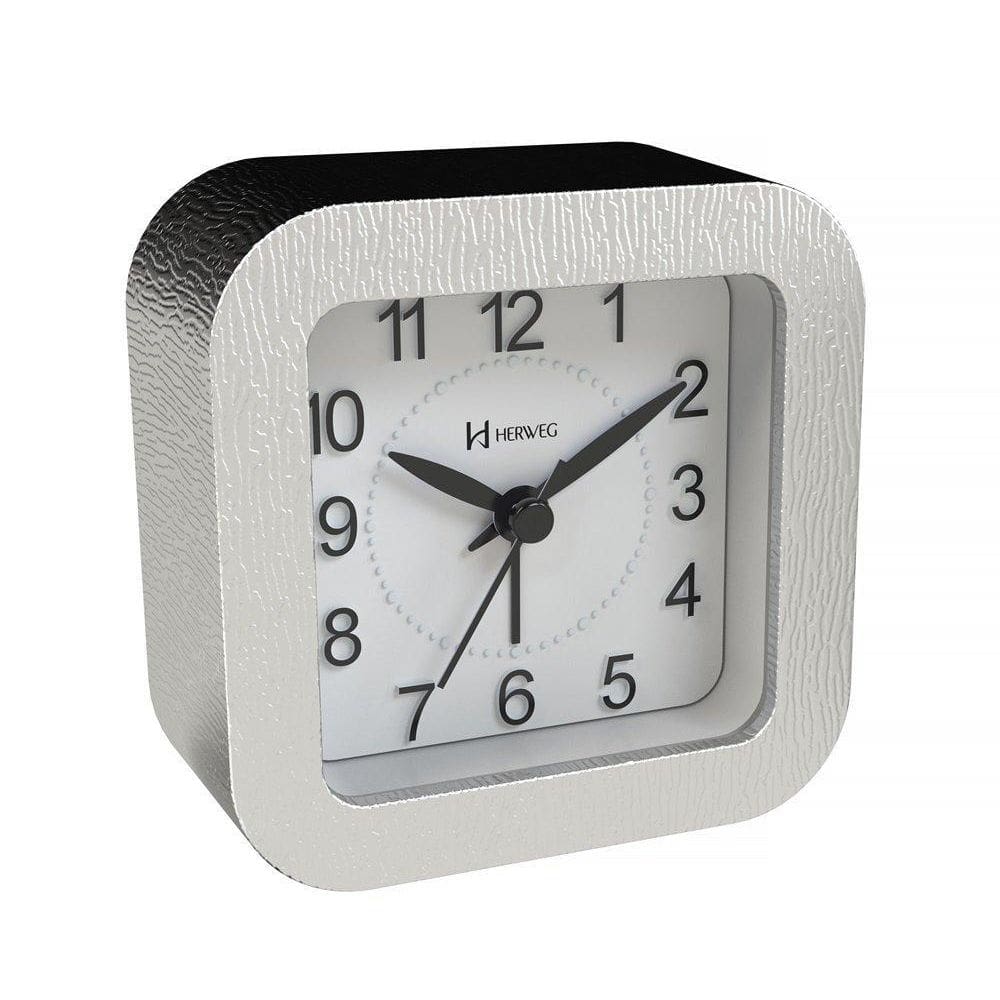 Relógio Despertador Herweg Quartz Cromado Liso 2656-028