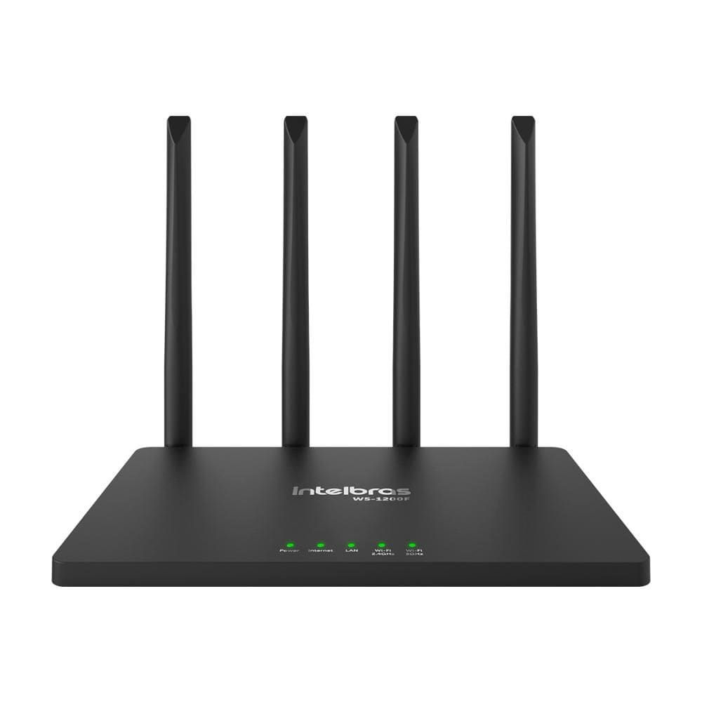 Roteador Wi-Fi Intelbras Wi-Force W5-1200F - MU-MIMO - Dual Band 2.4 GHz e 5 GHz - 4 Antenas