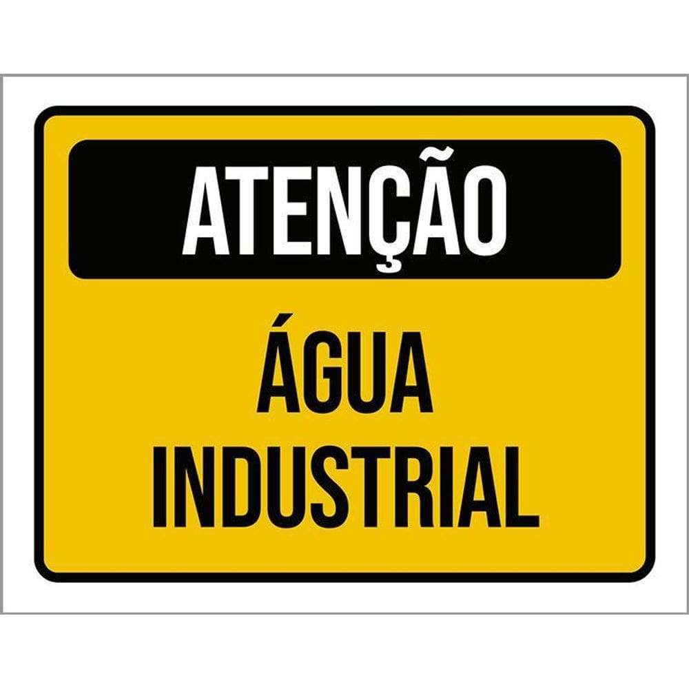 Kit 3 Placas Sinalização Atenção Água Industrial