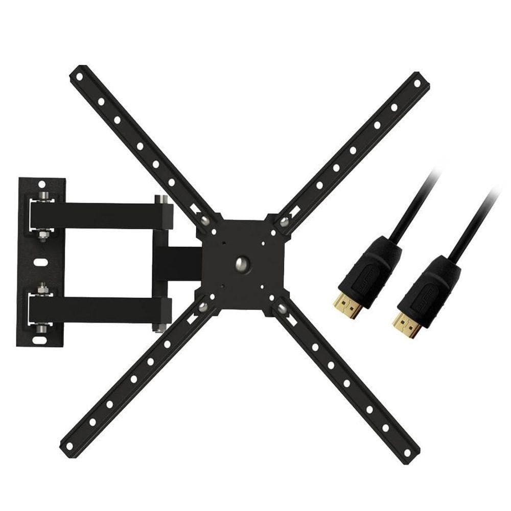 Kit Suporte Tv Articulado 10-55 Sbrp1040 + Cabo Hdmi 3mt