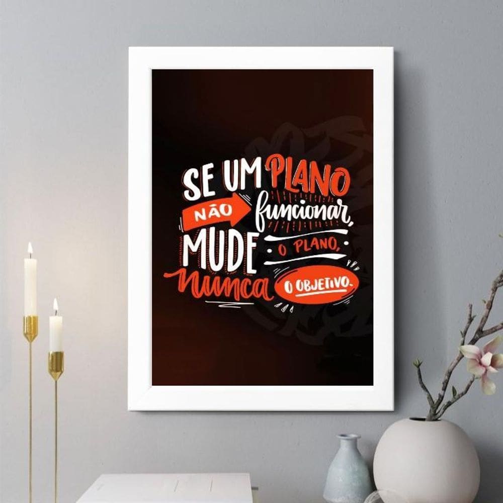 Quadro Decorativo Se O Plano Não Funcionar 33X24Cm