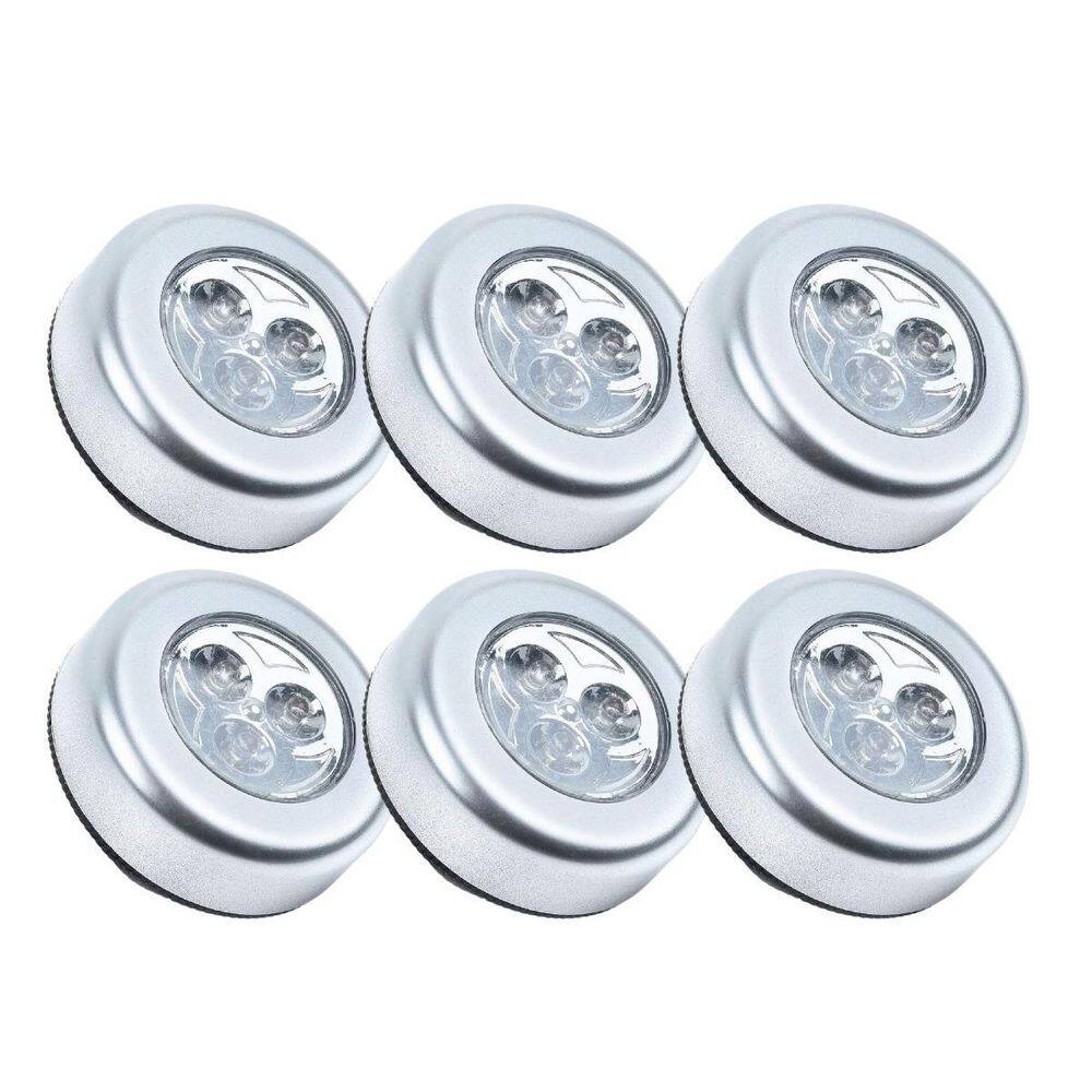 Kit 6 Lâmpadas Luminárias Adesivo Colante Toque Sem Fio Led