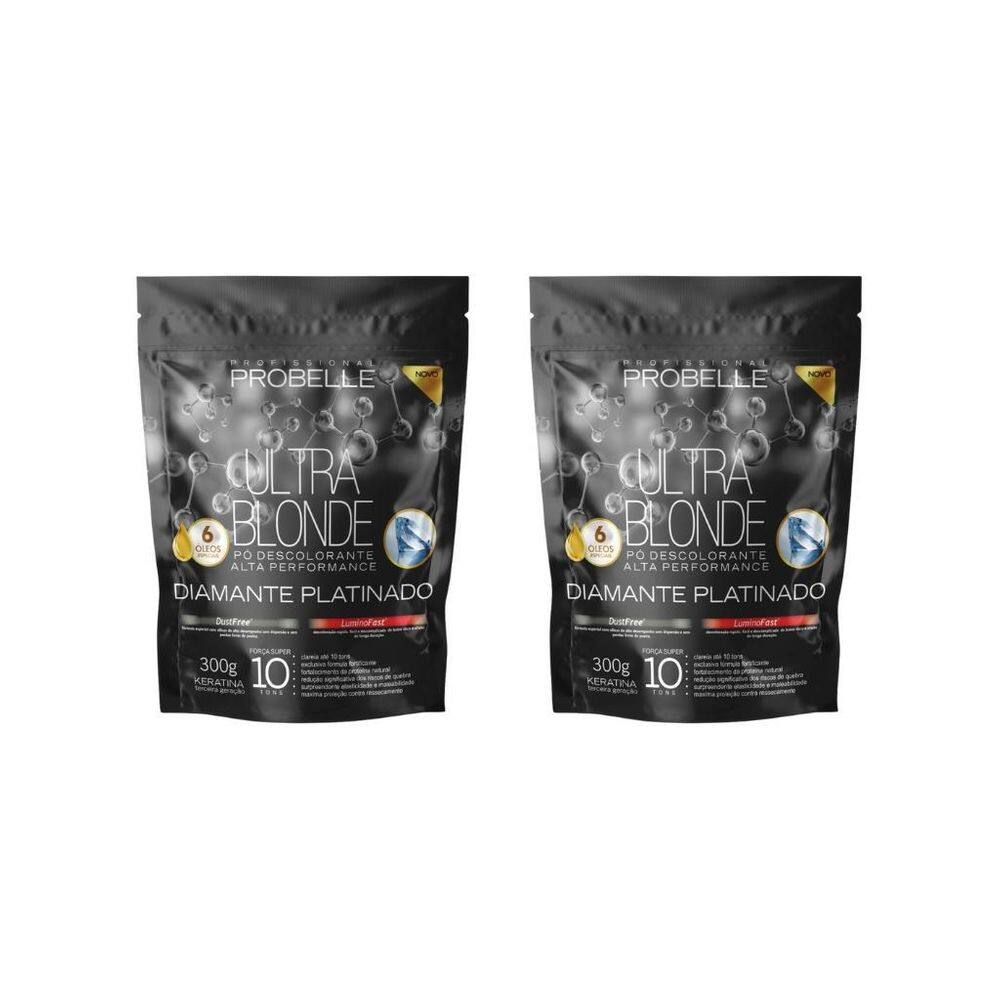Po Descolorante Probelle 300G Diamante Platinado - Kit C/2Un