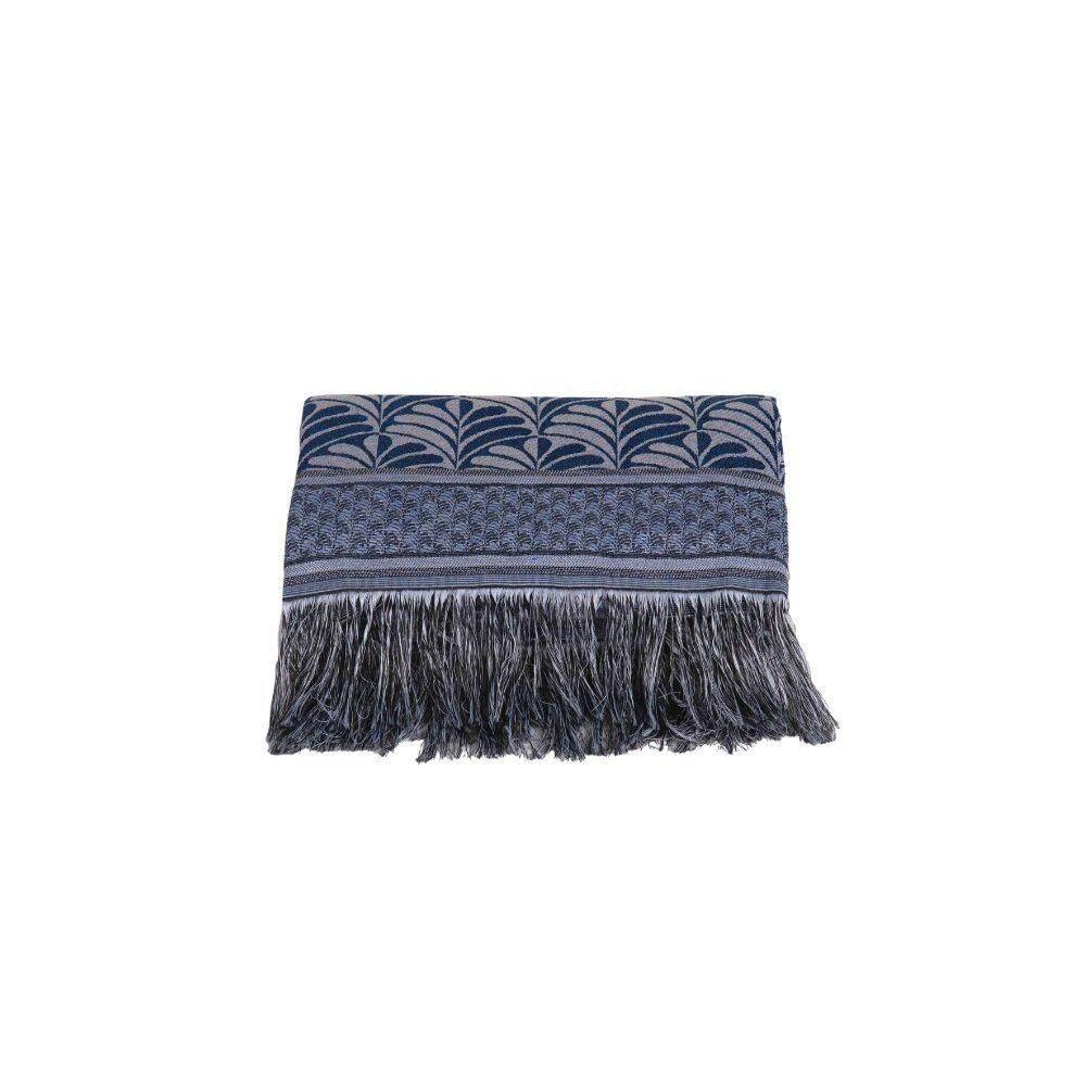 Manta Xale Rustic Jacquard 1 Pç Azul Pal