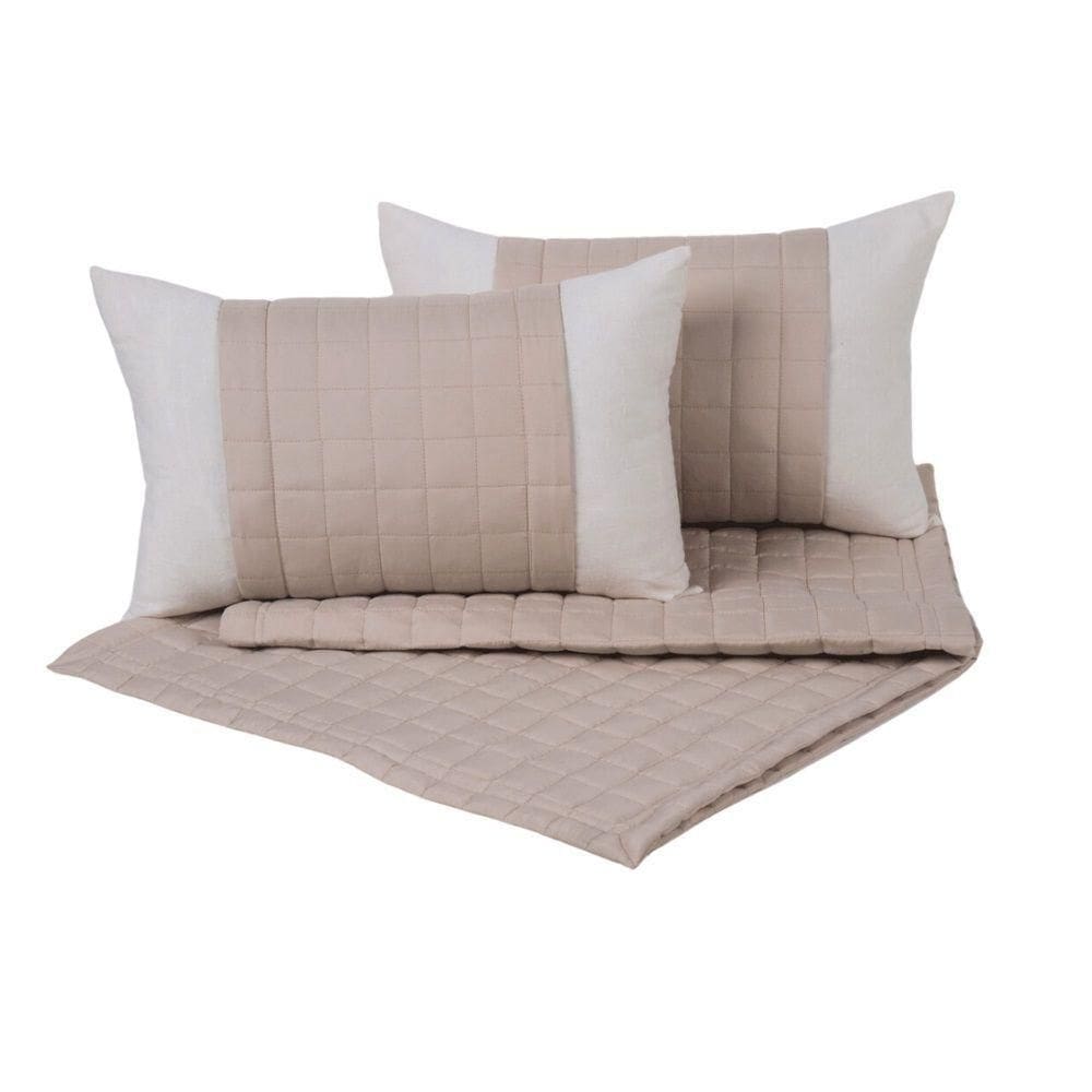 Peseira King Aurora 5 Peças Percal Cáqui