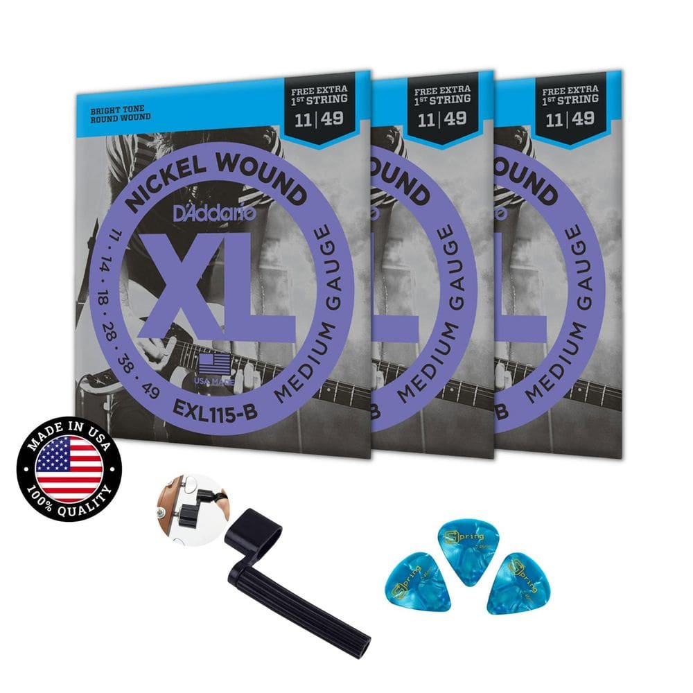 Kit 3 Encordoamento Completo Guitarra Daddario Xl Exl115 011
