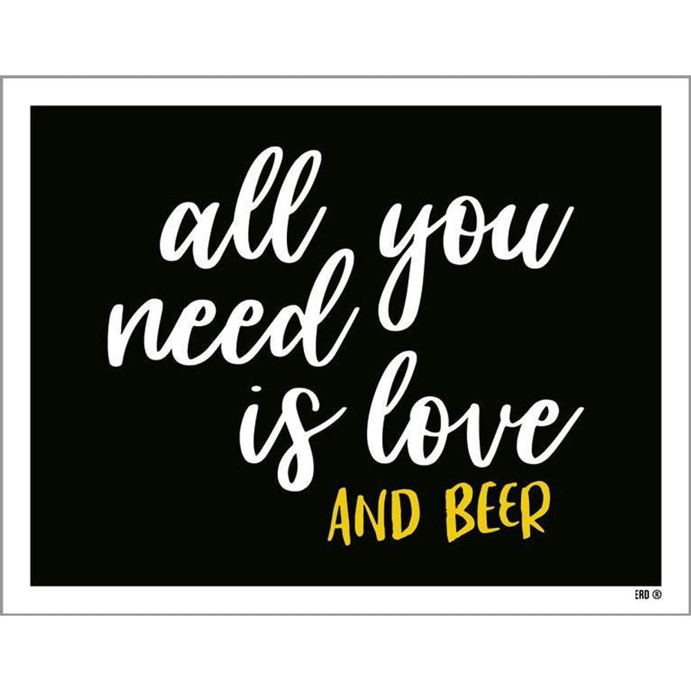 Kit 3 Placas Decorativa - All You Need Is Love And Beer