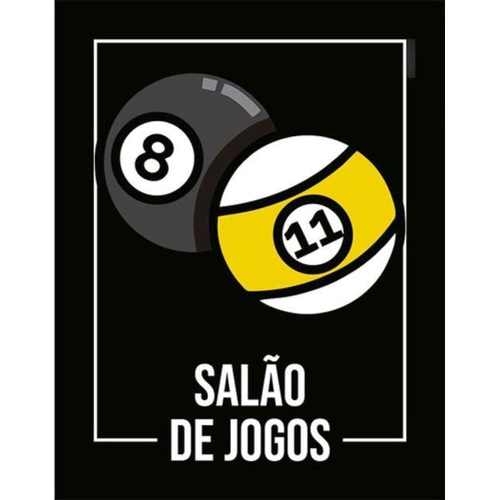 Kit 3 Placas Desenho Salão De Jogos