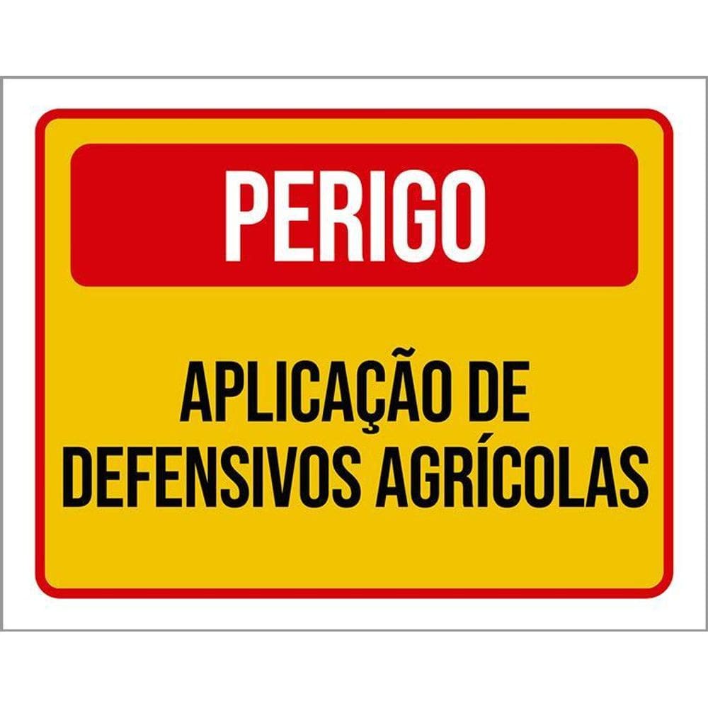 Kit 3 Placas Perigo Aplicação De Defensivos Agrícolas