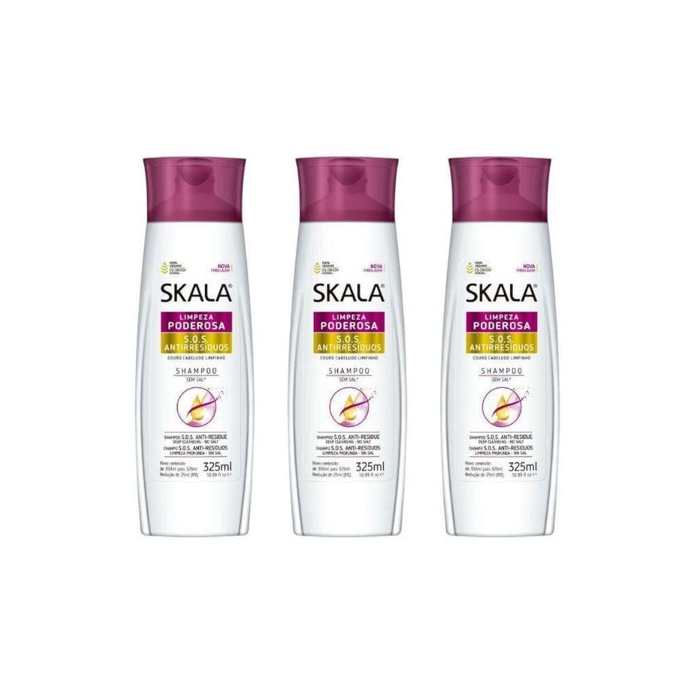 Shampoo Skala Antiresiduos 325Ml - Kit Com 3Un