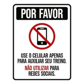 Kit 3 Placas Por Favor Use Celular Apenas Auxiliar Treino