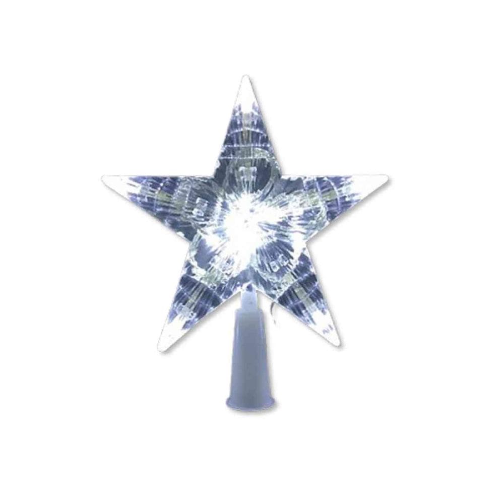 Ponteira Estrela LED Branco 220V Enfeite Árvore de Natal