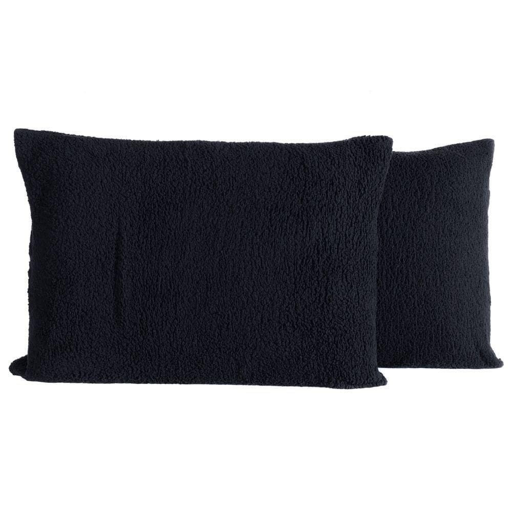 Par De Fronhas Em Sherpa Colorida 70cm X 50cm - Lã De Carneiro Cor Preto
