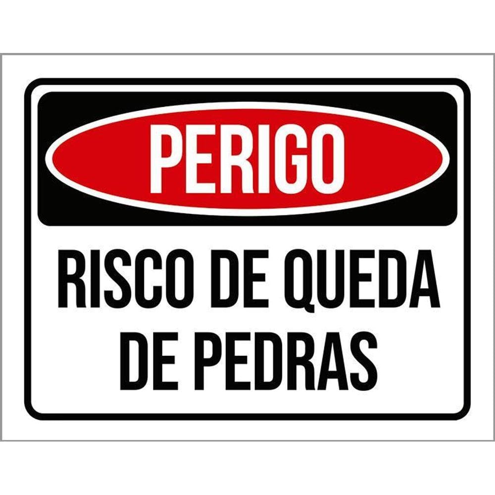 Placa Perigo Risco De Queda De Pedras 36X46
