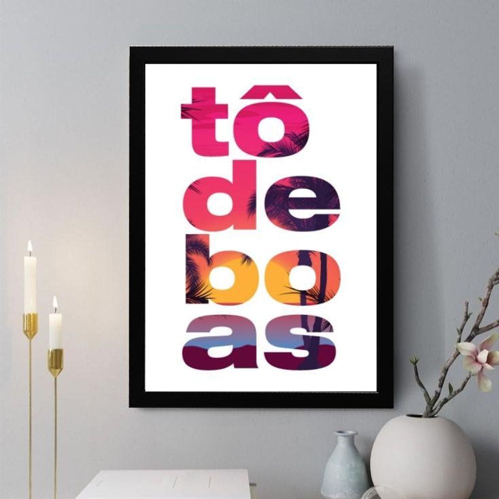 Quadro Decorativo Tô De Boas 45X34Cm