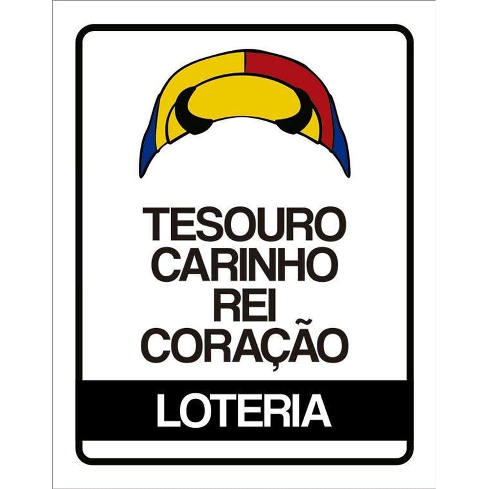 Placa Decorativa - Tesouro Coração Rei Carinho Loteria 36X46