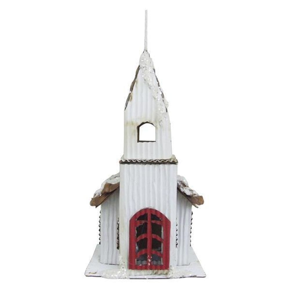 Enfeite De Natal Casinha Natalina Branca De Natal 17Cm