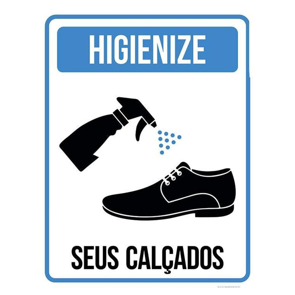 Placa Sinalização Higienize Seus Calçados 36X46