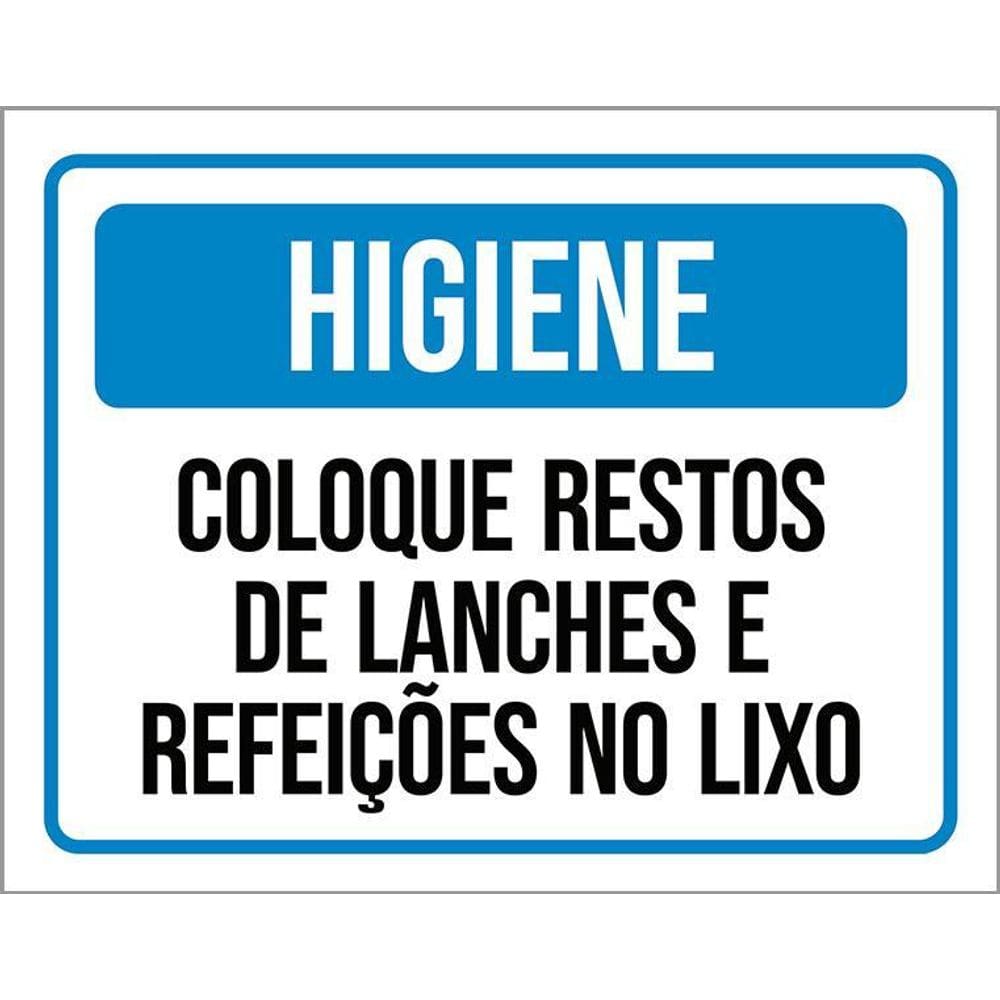 Placa Higiene Coloque Resto Lanches Lixo 36X46
