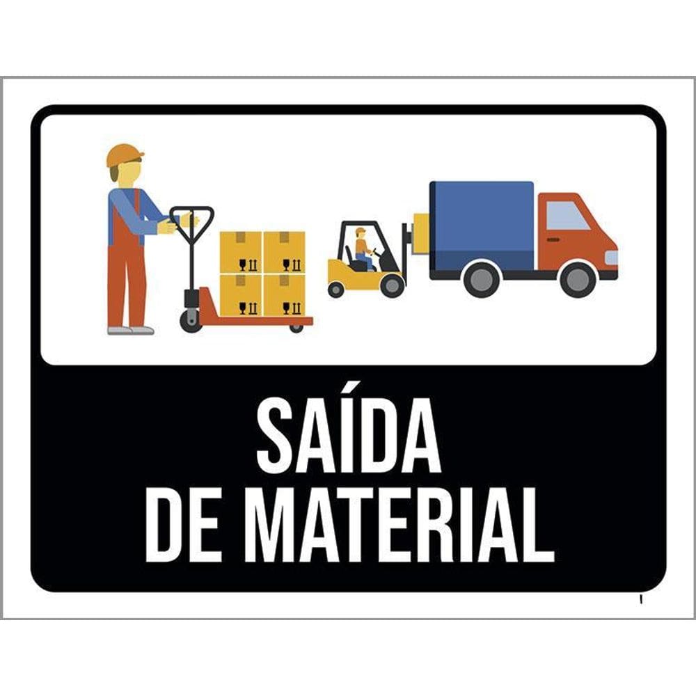 Placa Sinalização Saida De Material 36X46