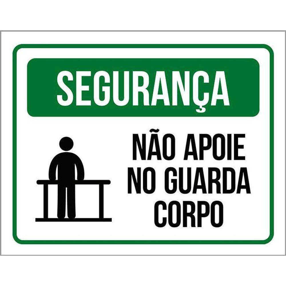 Placa De Segurança - Não Apoie No Guarda Corpo 36X46