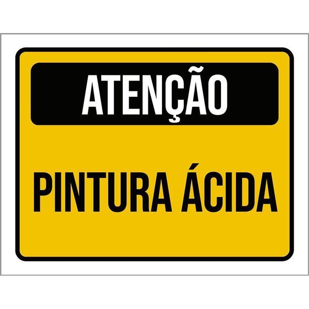 Kit 3 Placas Atenção Pintura Ácida
