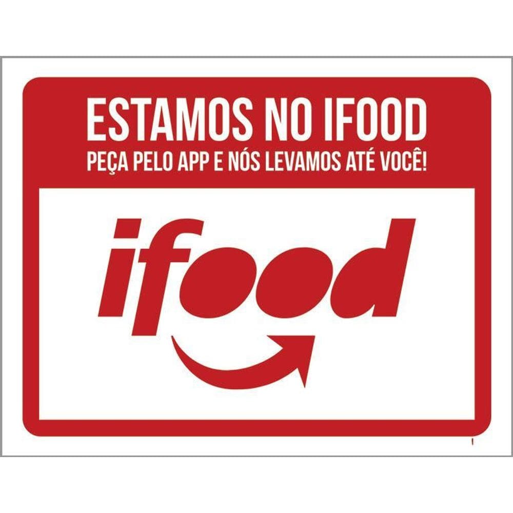 Placa Restaurante Lanchonete Estamos No Ifood 36X46