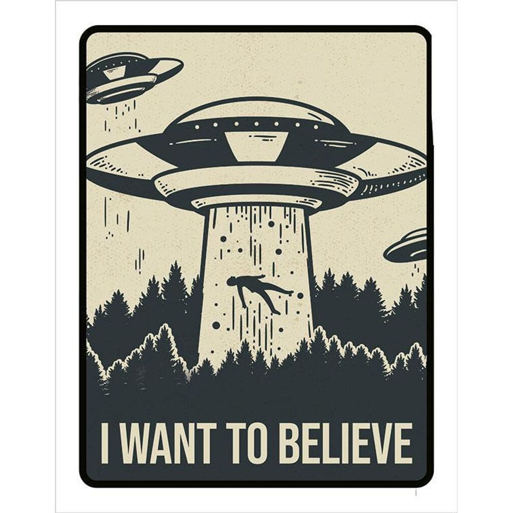 Placa Decorativa - I Want To Believe Aliens Alienigena 36X46