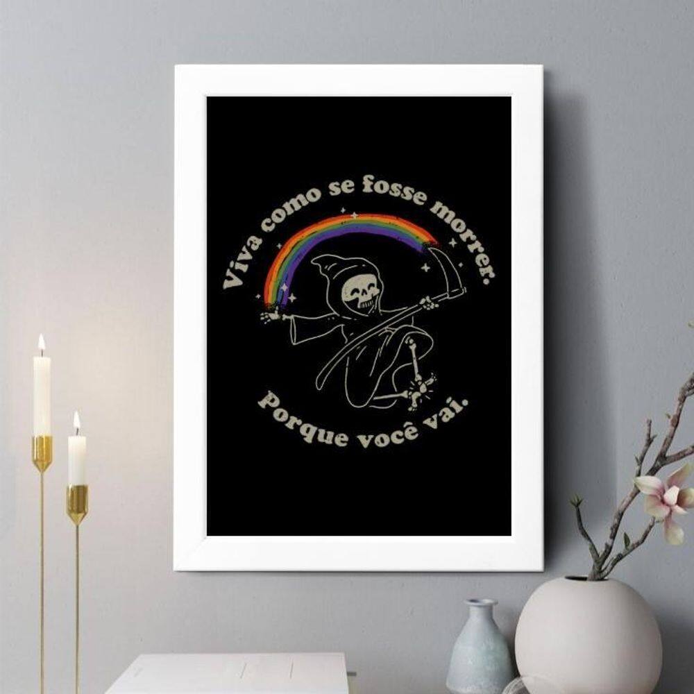 Quadro Decorativo Viva Como Se Fosse Morrer 33X24Cm