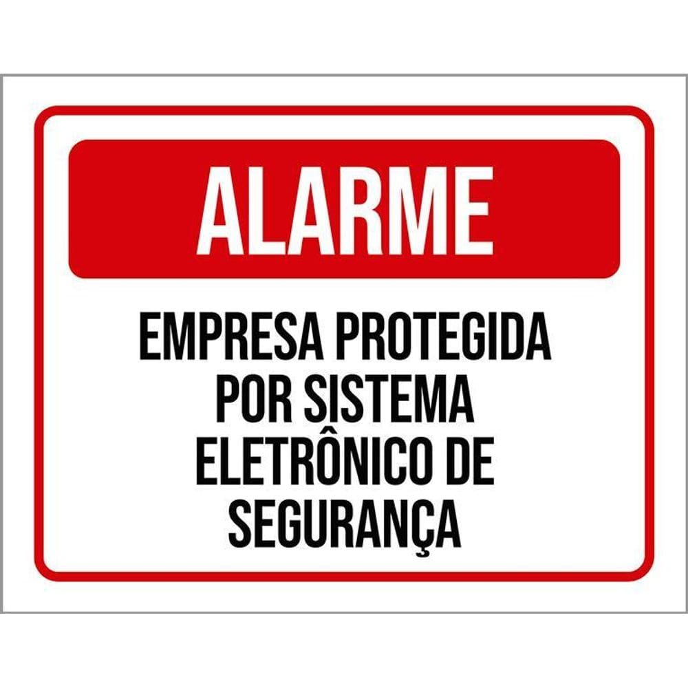 Kit 3 Placas Alarme Empresa Protegida Sistema Segurança
