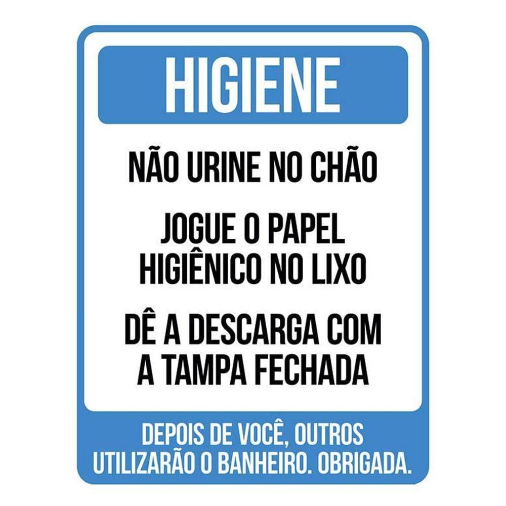 Placa De Sinalização - Higiene Não Urine No Chão 36X46