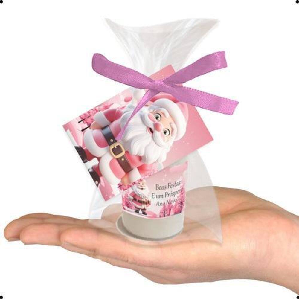 50 Lembrancinhas Hidratante Natal Rosa