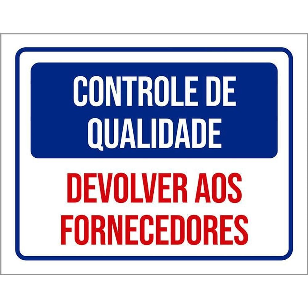 Kit 3 Placas Controle De Qualidade Devolver Fornecedores