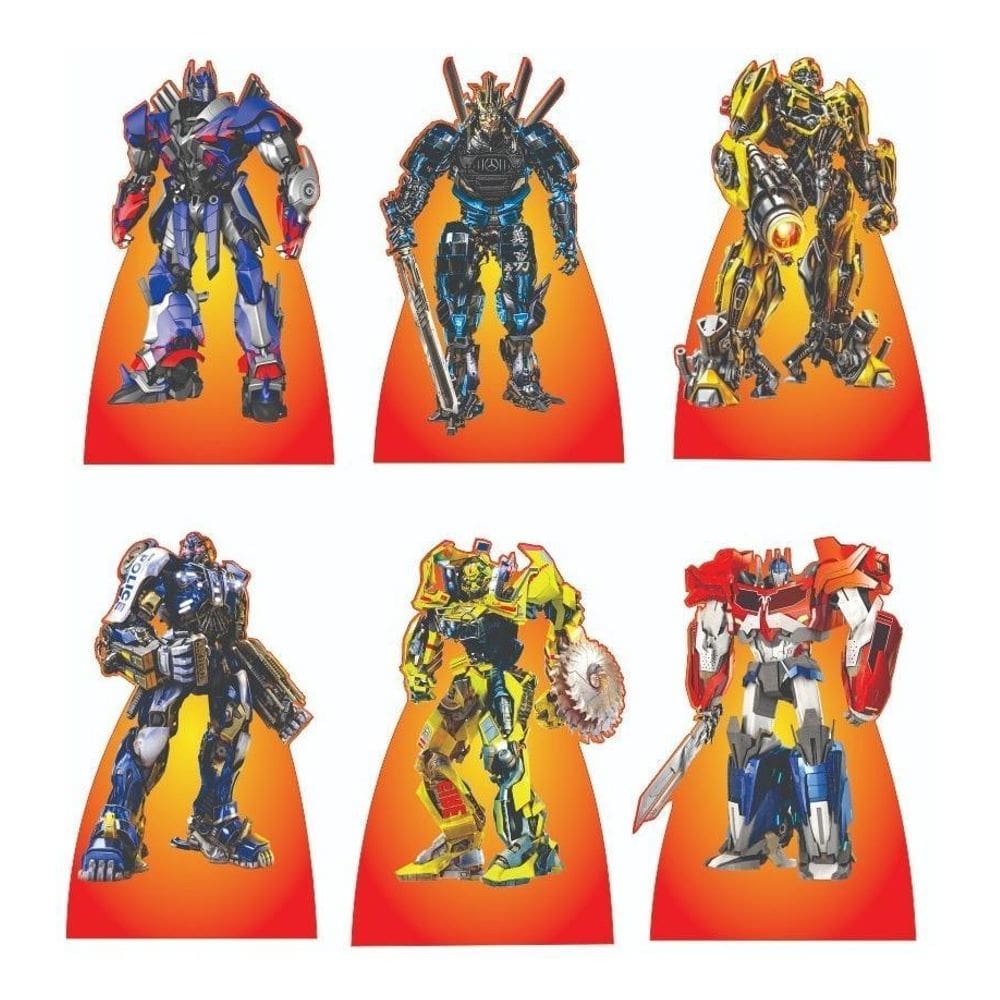 Transformers Kit 6 Totens De Mesa De Decoração Para Festa