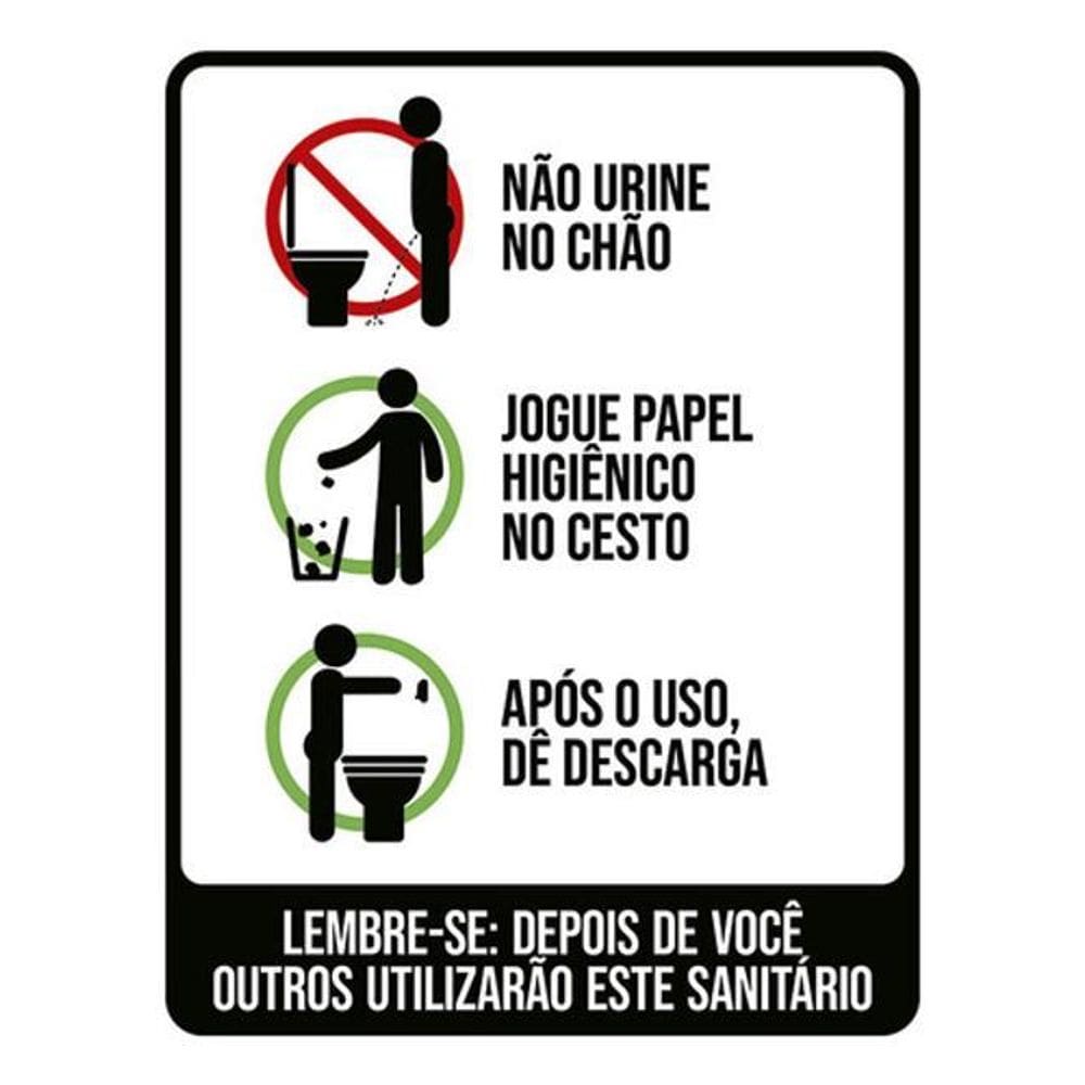 Kit 3 Placas Não Urine Chão Banheiro