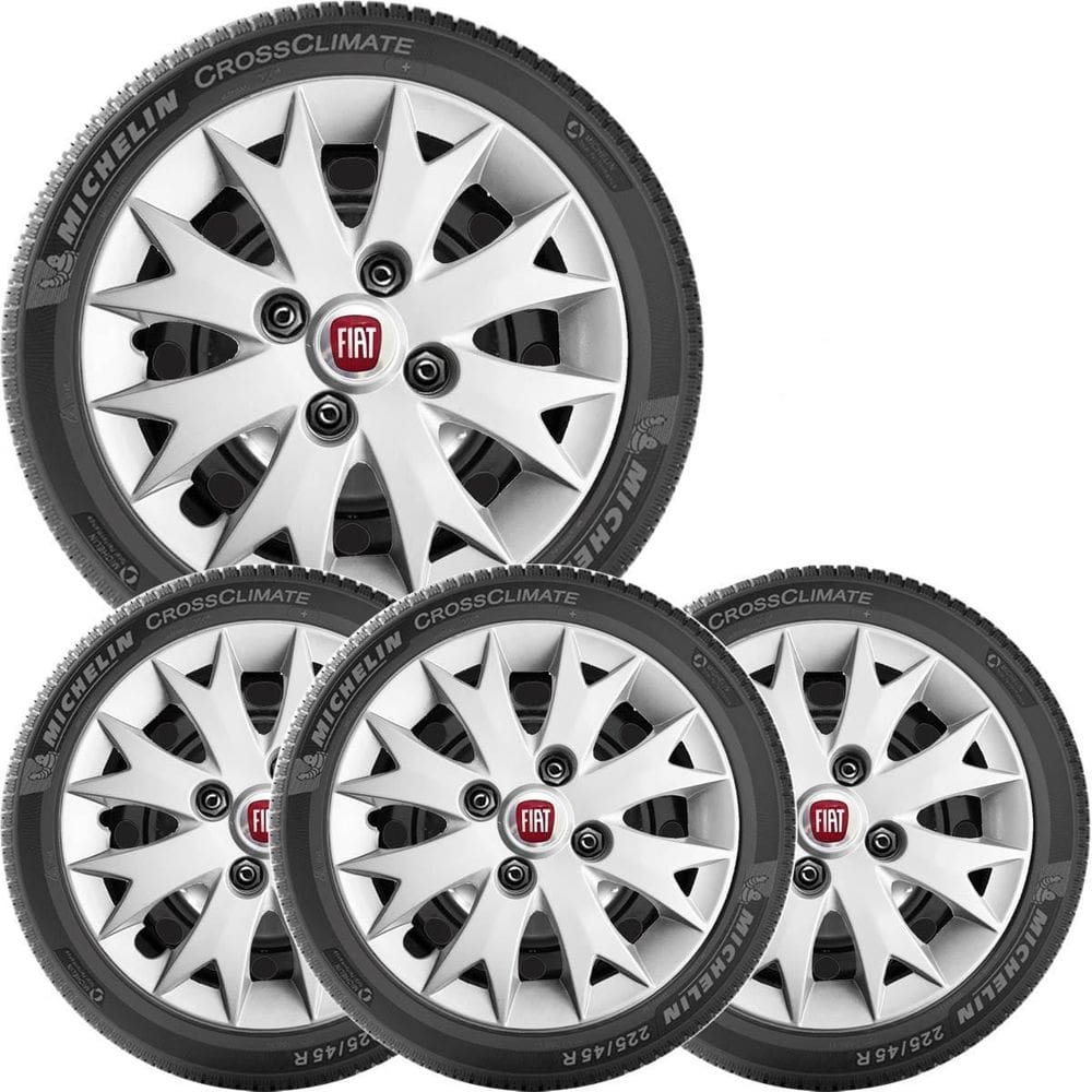 Kit 4X Calota Fiat Uno Palio Siena Aro 13 158Cb