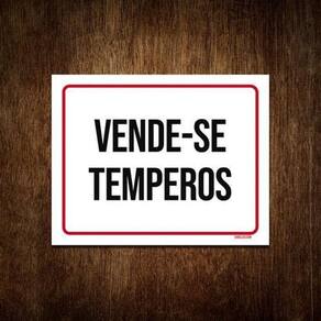 Placa De Sinalização - Vende-Se Temperos 36X46